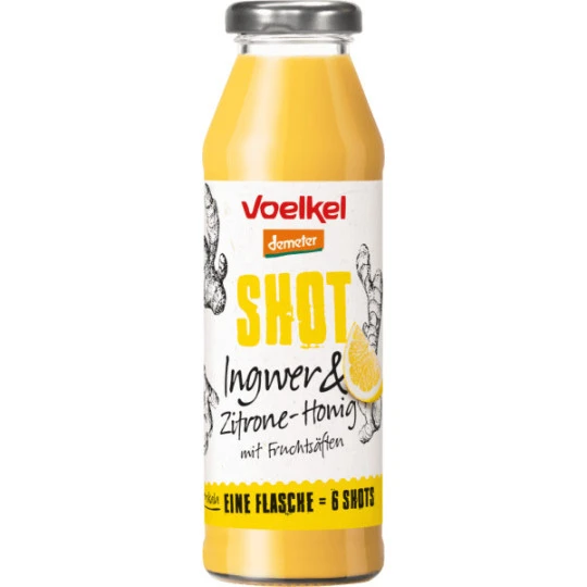 Voelkel Demeter Shot Ingwer & Zitrone-Honig 0,28L 3 Voelkel Demeter Shot Ingwer & Zitrone-Honig 0,28L